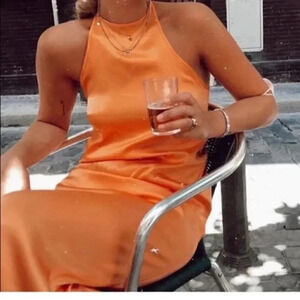 ZARA Bloggers Favorite Satin Effect Maxi‎ Dress